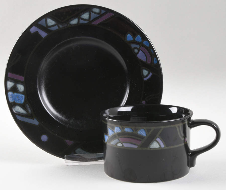 Midnight Odyssey Flat Cup & Saucer Set by Mikasa-1