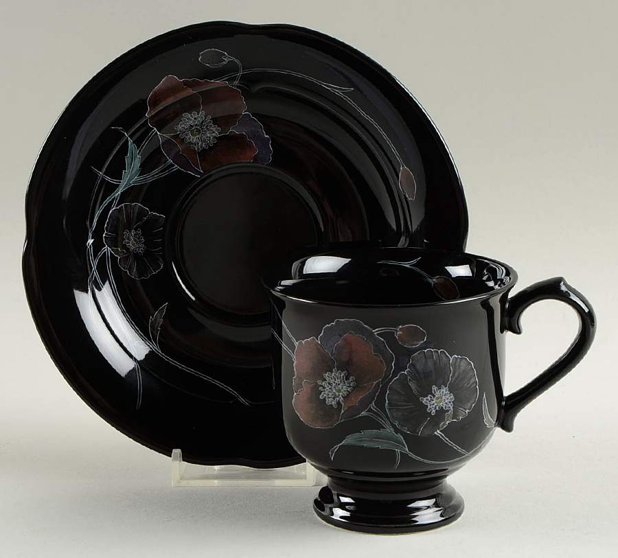 Midnight Pearls Footed Cup & Saucer Set by Mikasa-1