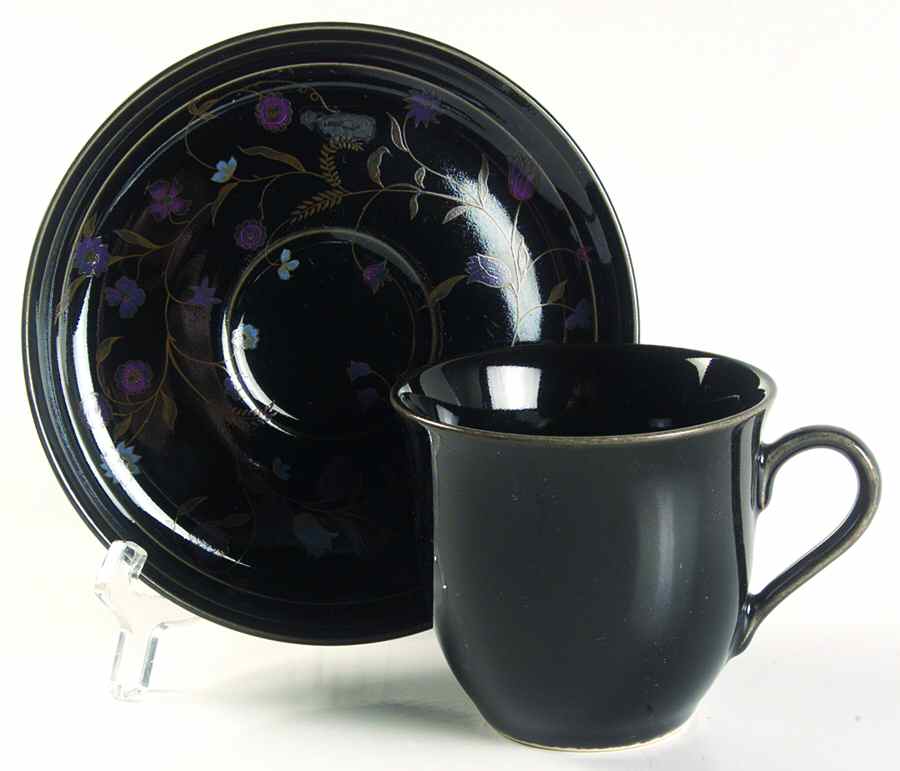 Midnight Rose Flat Cup & Saucer Set by Mikasa-1