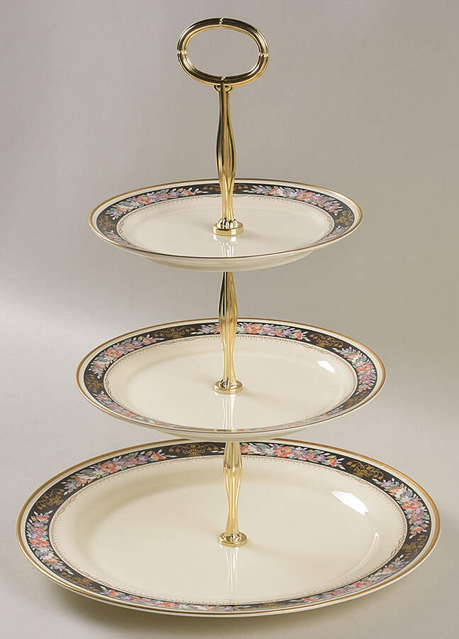 Midnight Sky 13 7/8"-14 1/4" 3-Tiered Serving Tray(DP,SP,BB) HC by Mikasa-1