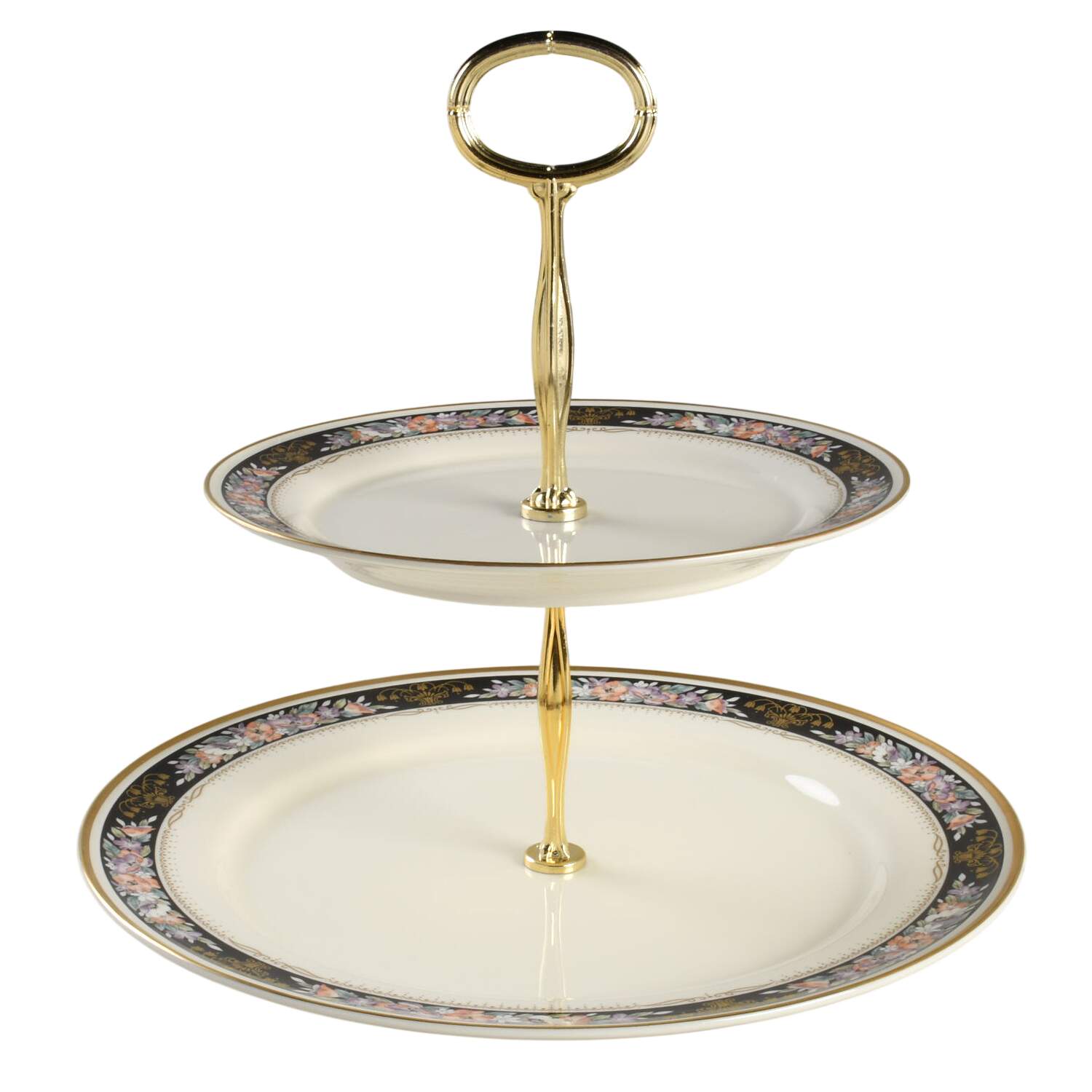 Midnight Sky 6 5/8"-10"  2 Tiered Serving Tray (Dp, Sp) HC by Mikasa-1