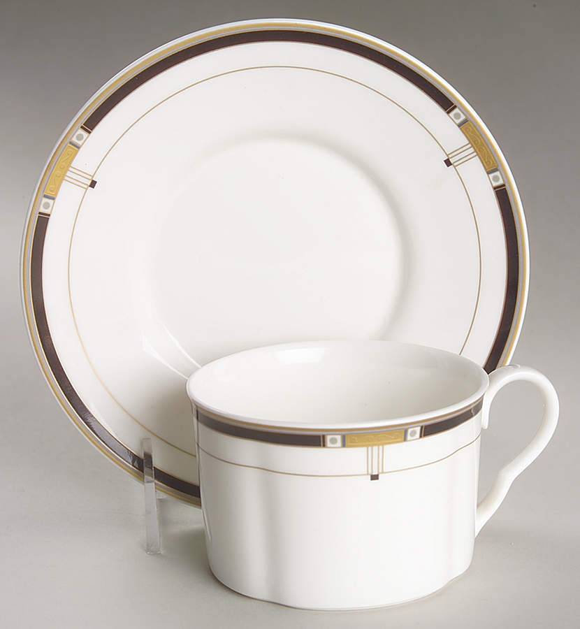 Monte Cristo Black Flat Cup & Saucer Set by Mikasa-1