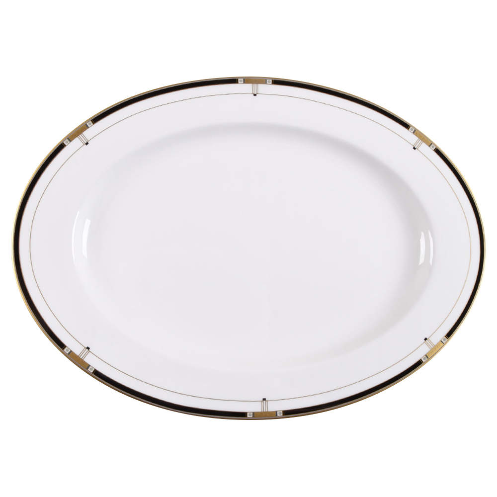 Monte Cristo Black 15" Oval Serving Platter by Mikasa-1
