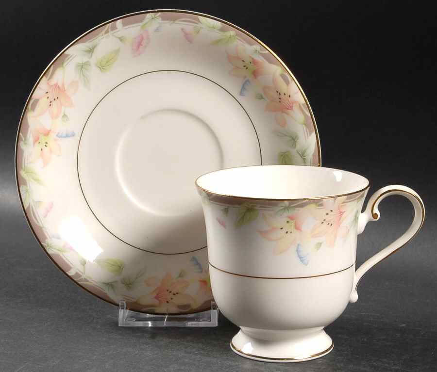 Morning Glory Footed Cup & Saucer Set by Mikasa-1