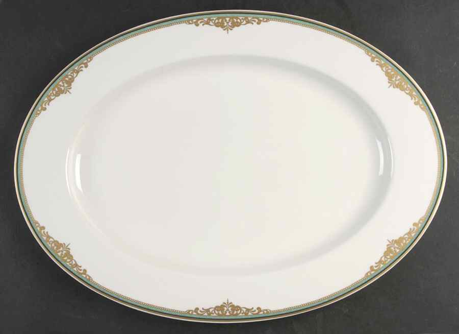 Monarchy Jade 17" Oval Serving Platter by Mikasa-1