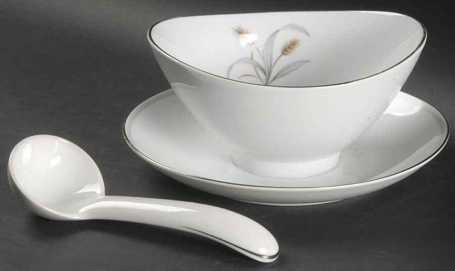 Myra Gravy Boat Attached Underplate & Ladle by Mikasa-1