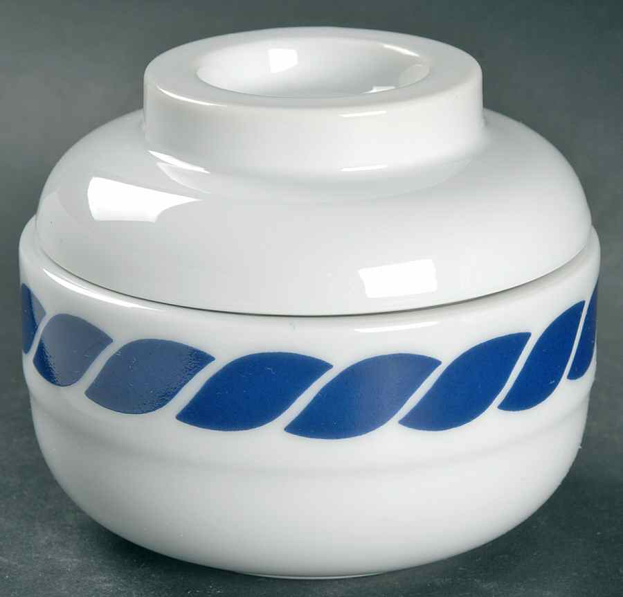 Nautilus Blue Sugar Bowl & Lid by Mikasa-1
