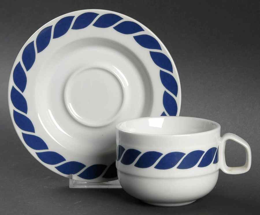 Nautilus Blue Flat Cup & Saucer Set by Mikasa-1
