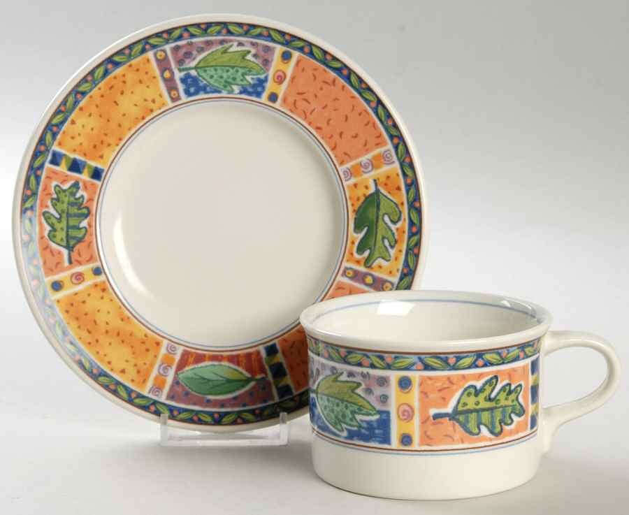 Nature's Canvas Flat Cup & Saucer Set by Mikasa-1