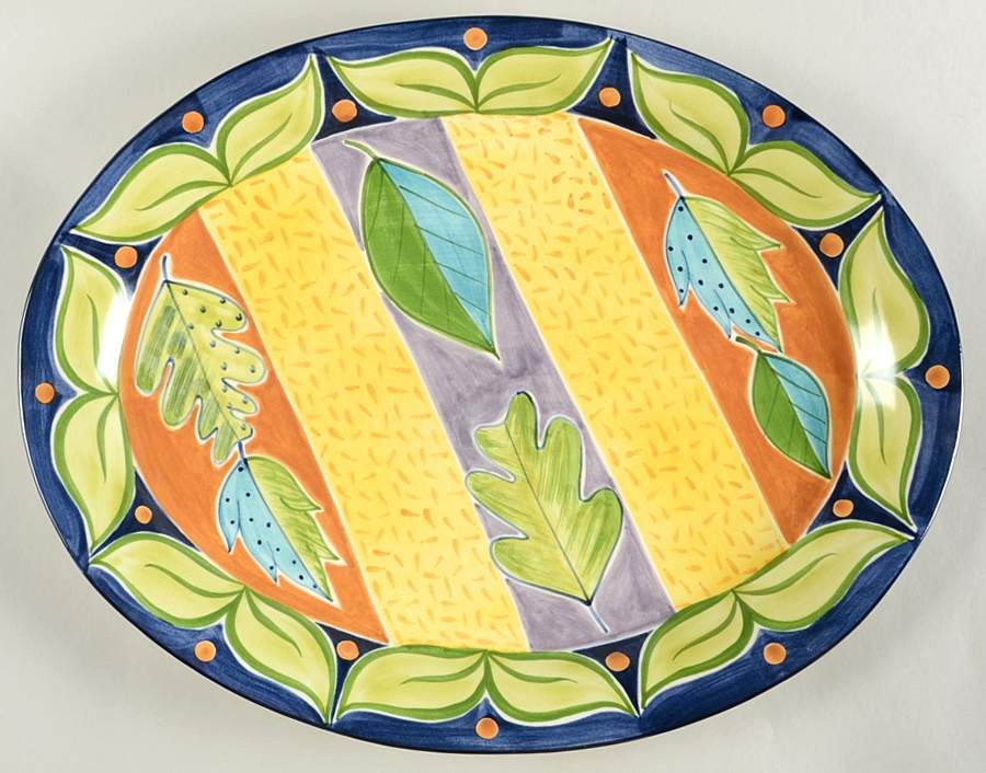 Nature's Canvas 19" Oval Serving Platter by Mikasa-1
