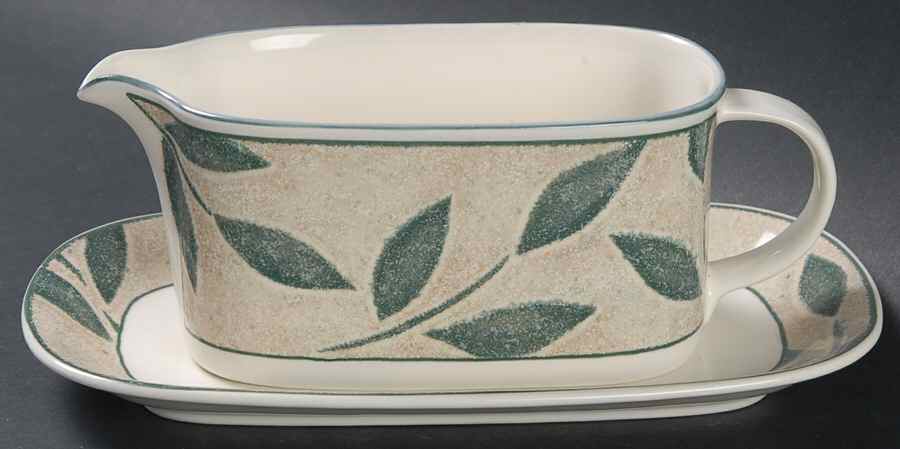 Nature's Song Gravy Boat & Underplate (Relish/Butter) by Mikasa-1