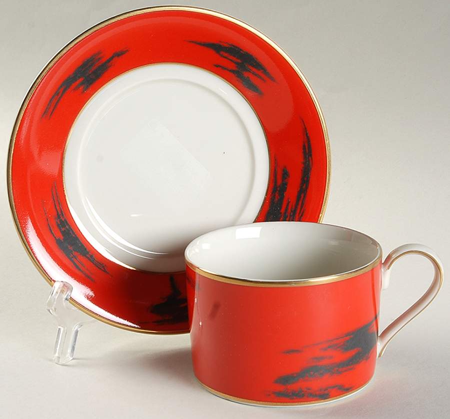 Negora Red Flat Cup & Saucer Set by Mikasa-1