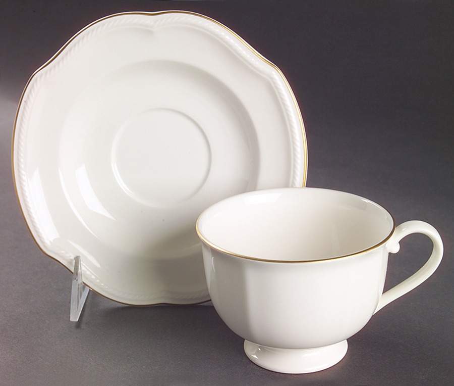Newport Gold Footed Cup & Saucer Set by Mikasa-1