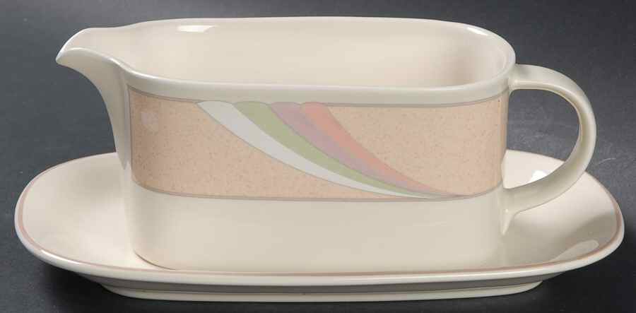 New Tempo Gravy Boat & Underplate (Relish/Butter) by Mikasa-1