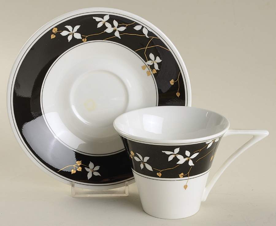 Night Blossoms Flat Cup & Saucer Set by Mikasa-1