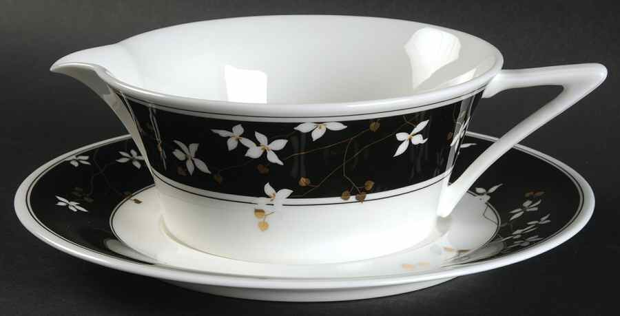 Night Blossoms Gravy Boat & Underplate by Mikasa-1