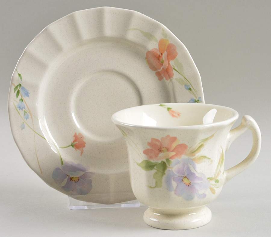 Nice & Easy Footed Cup & Saucer Set by Mikasa-1