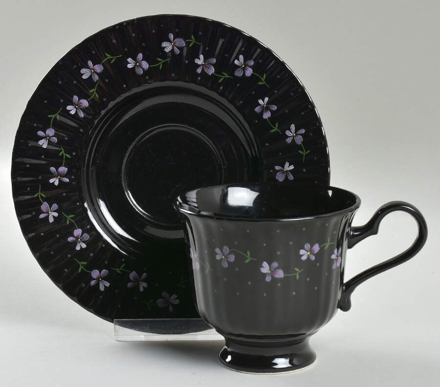 Nightshades Footed Cup & Saucer Set by Mikasa-1