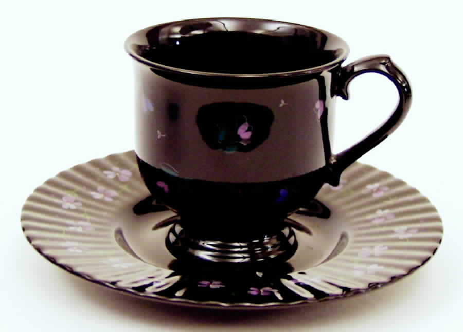 Nightshades Footed Cup & Saucer Set by Mikasa-1