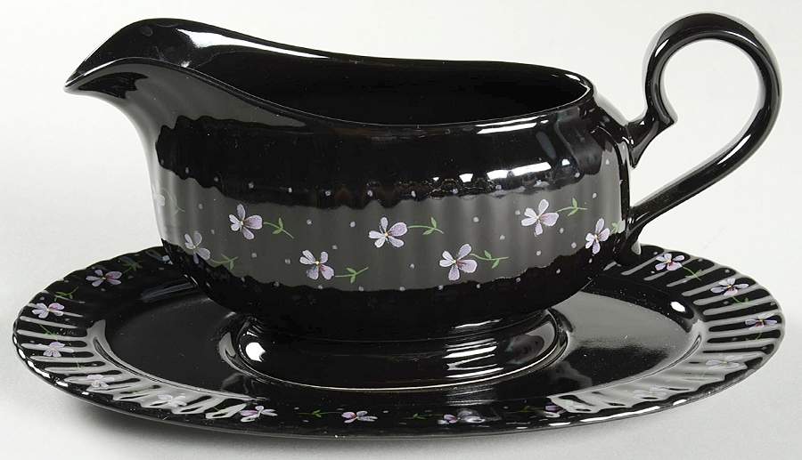Nightshades Gravy Boat & Underplate by Mikasa-1