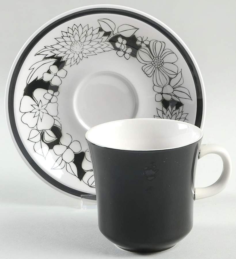 Nocturne Flat Cup & Saucer Set by Mikasa-1