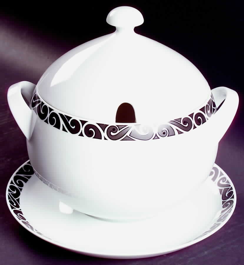 Noir Tureen & Lid w/Underplate by Mikasa-1