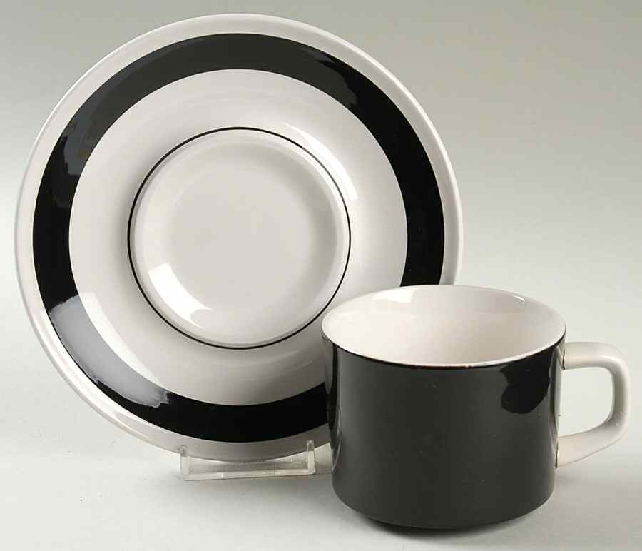 Noir Flat Cup & Saucer Set by Mikasa-1