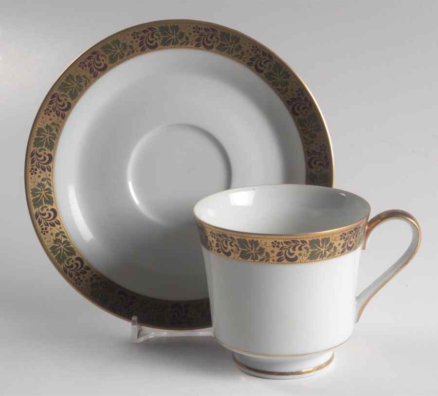 Normandy Footed Cup & Saucer Set by Mikasa-1