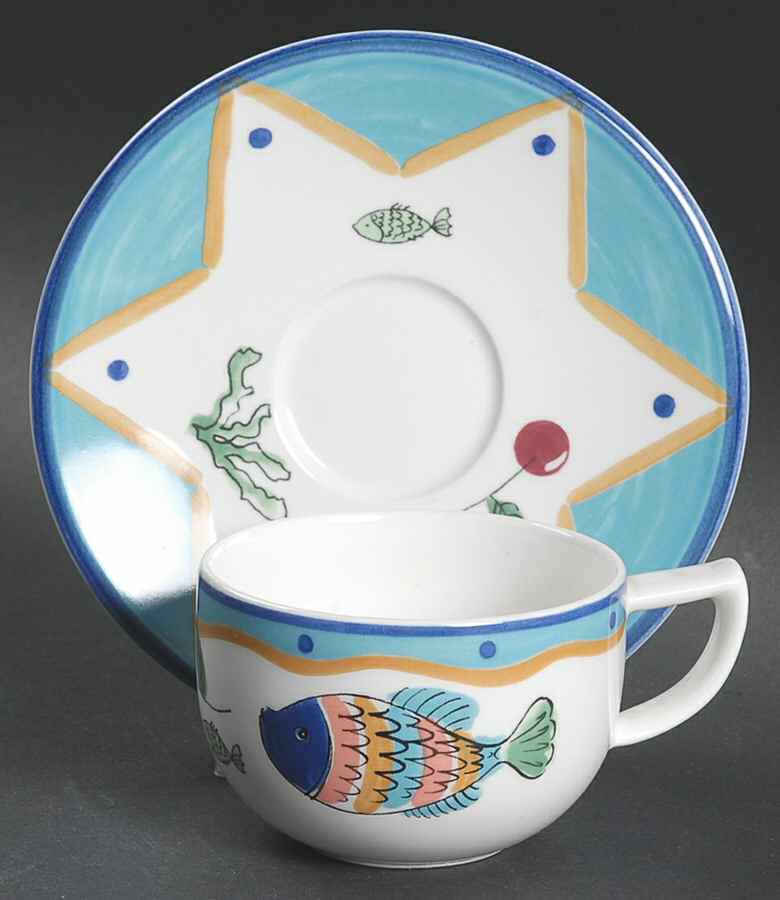 Ocean Collage Flat Demitasse Cup & Saucer Set by Mikasa-1