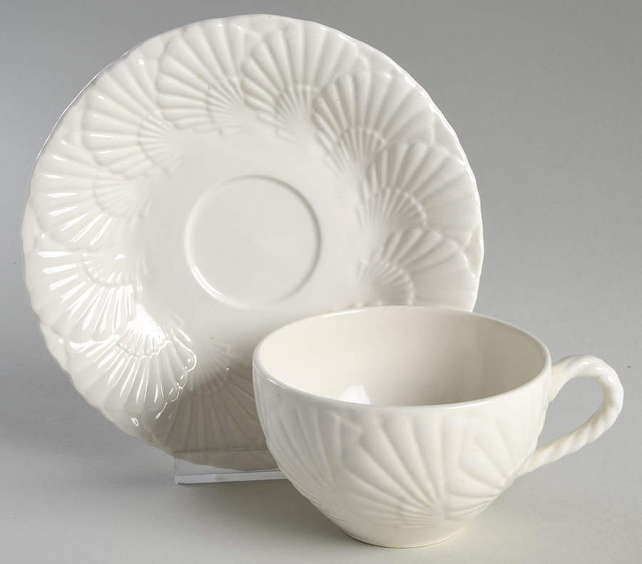 Ocean Jewel White Flat Cup & Saucer Set by Mikasa-1