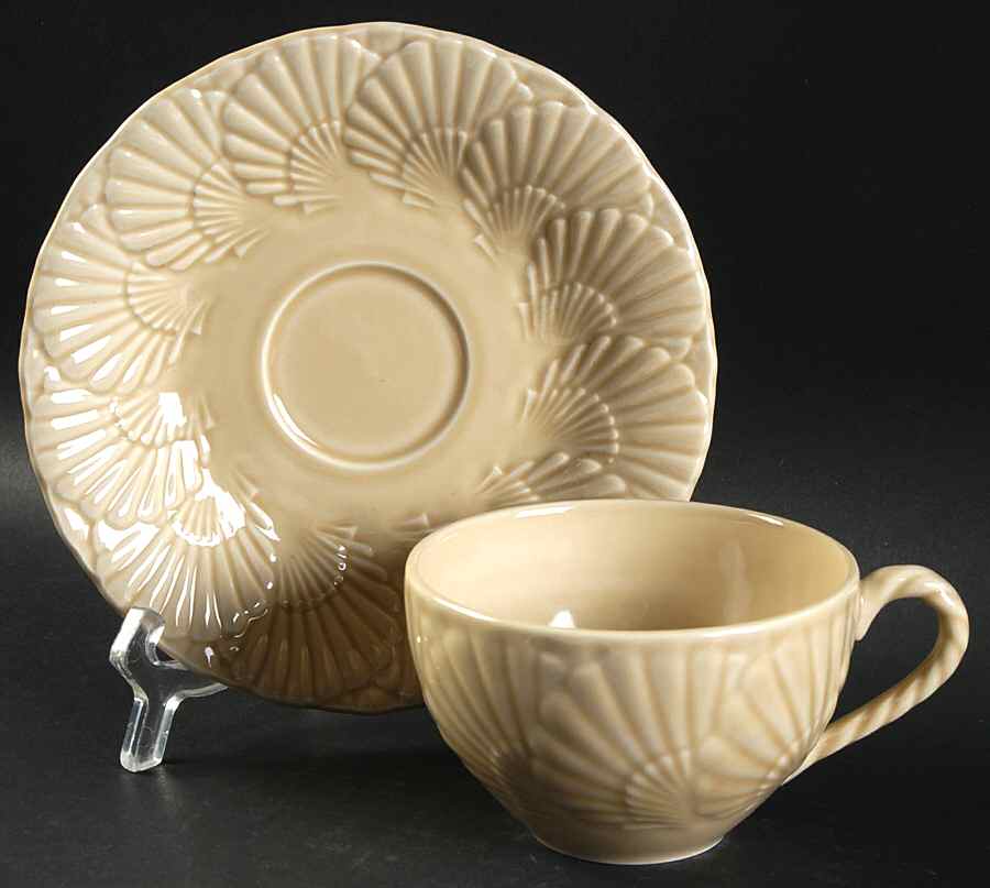 Ocean Jewel Beige Flat Cup & Saucer Set by Mikasa-1