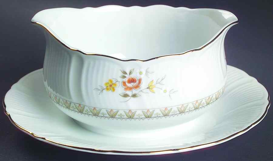 Odessa Round Gravy Boat/Attached Underplate by Mikasa-1