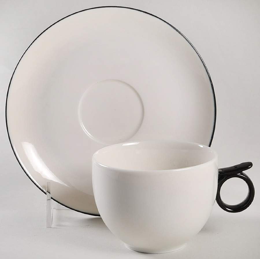 Olympia Black Flat Cup & Saucer Set by Mikasa-1