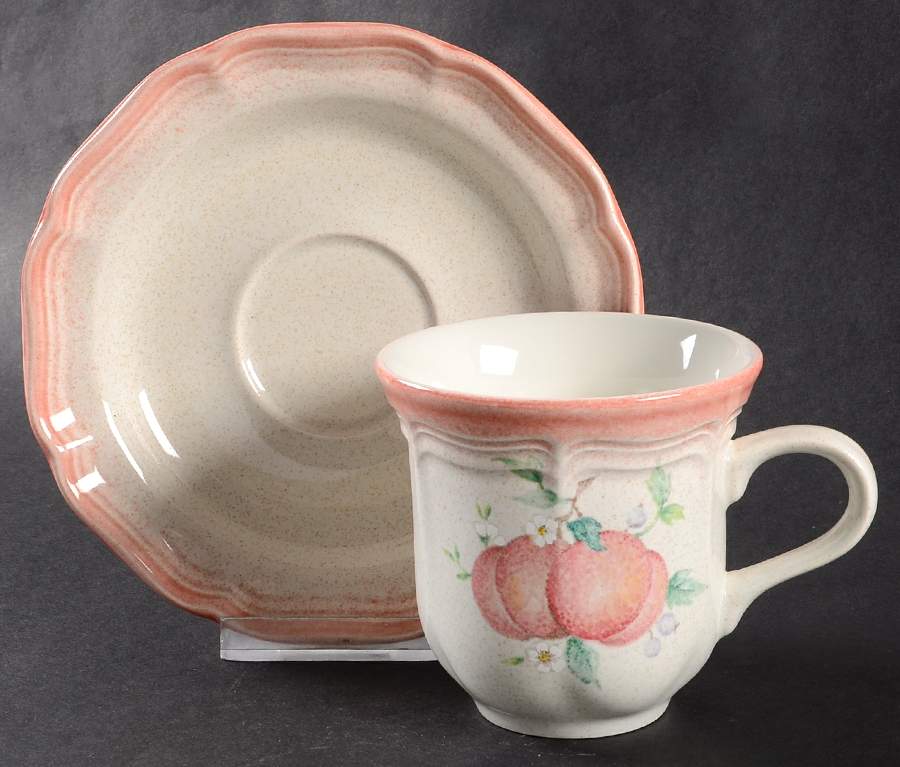 Old Orchard Flat Cup & Saucer Set by Mikasa-1