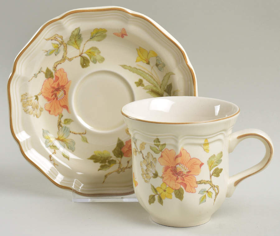 Olde Tapestry Flat Cup & Saucer Set by Mikasa-1
