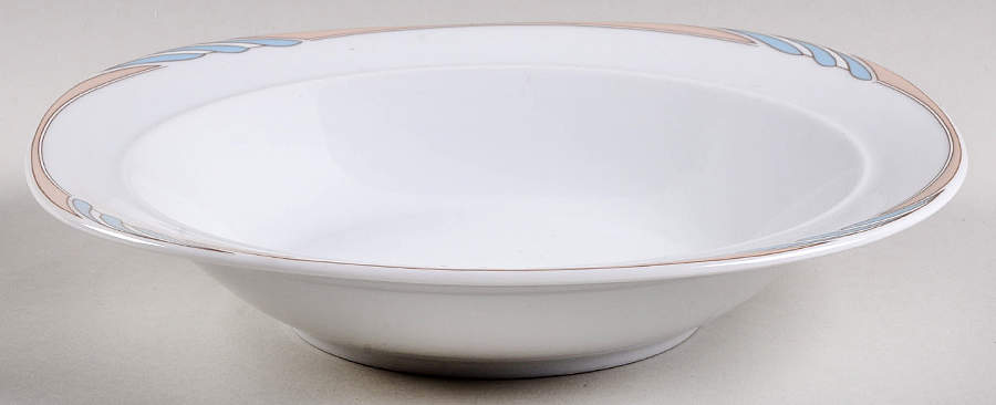 Omega Blue Peach Rim Soup Bowl by Mikasa-1