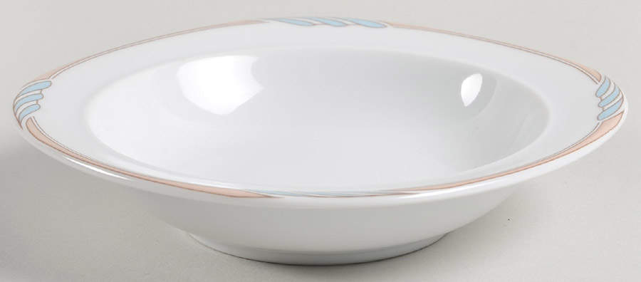 Omega Blue Peach Rim Fruit/Dessert (Sauce) Bowl by Mikasa-1