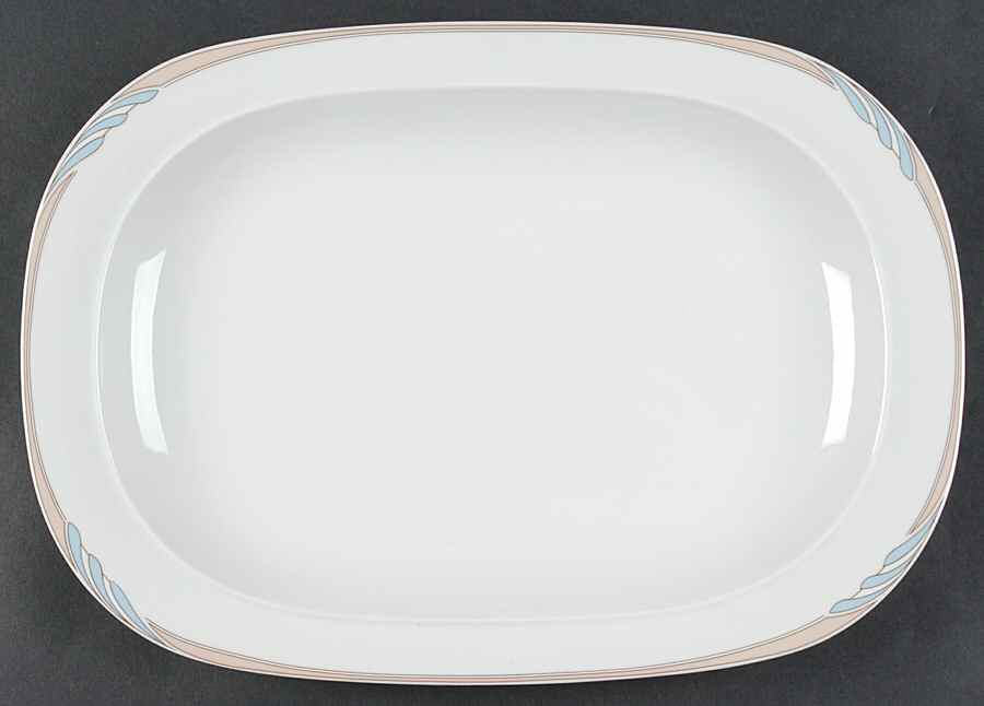 Omega Blue Peach 14" Oval Serving Platter by Mikasa-1
