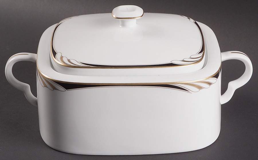 Omega White Black 2 Quart Square Casserole with Ceramic Lid by Mikasa-1