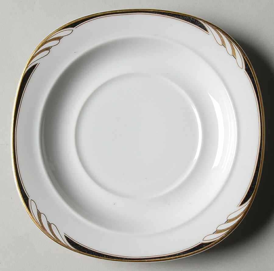 Omega White Black Saucer by Mikasa-1