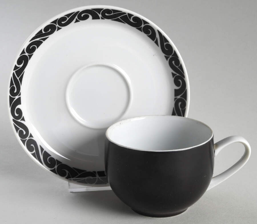 Onyx Flat Cup & Saucer Set by Mikasa-1