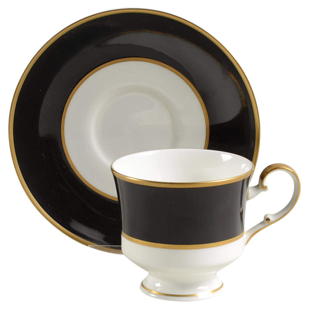 Onyx Footed Cup & Saucer Set by Mikasa-1