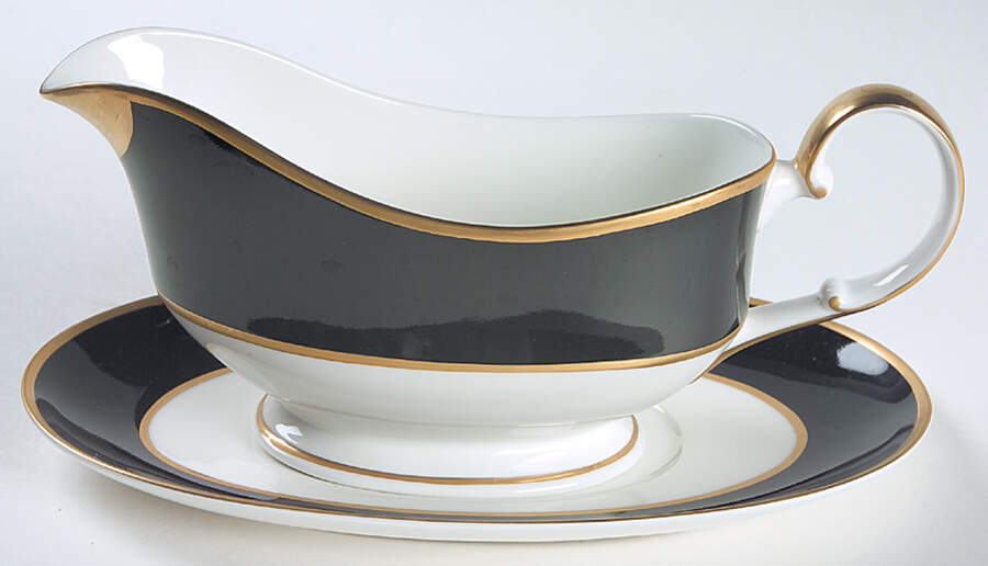 Onyx Gravy Boat & Underplate by Mikasa-1
