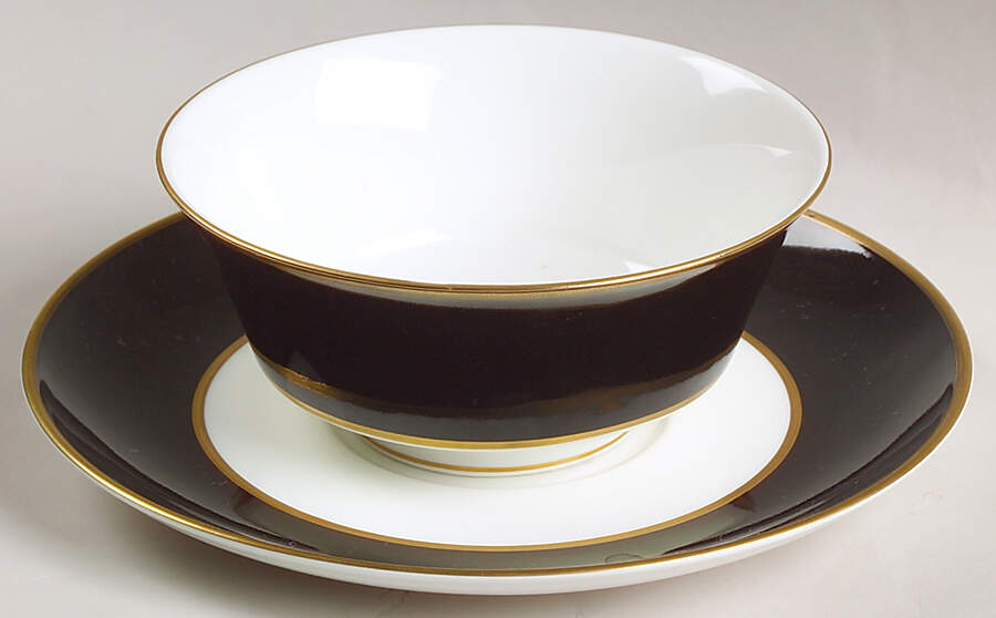 Onyx Footed Cream Soup Bowl & Saucer Set by Mikasa-1