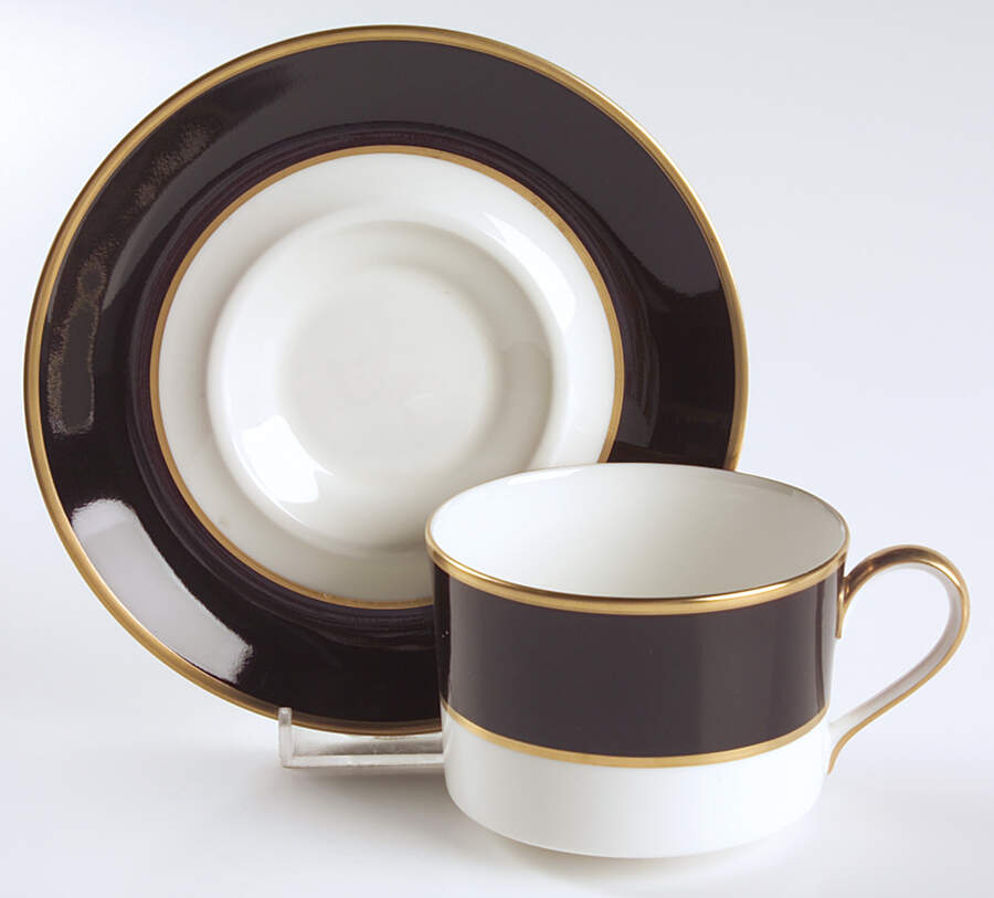 Onyx Flat Cup & Saucer Set by Mikasa-1