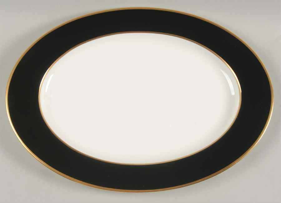 Onyx 14" Oval Serving Platter by Mikasa-1