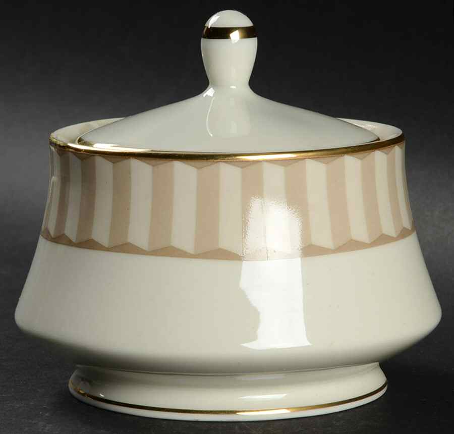 Opera Beige Sugar Bowl & Lid by Mikasa-1