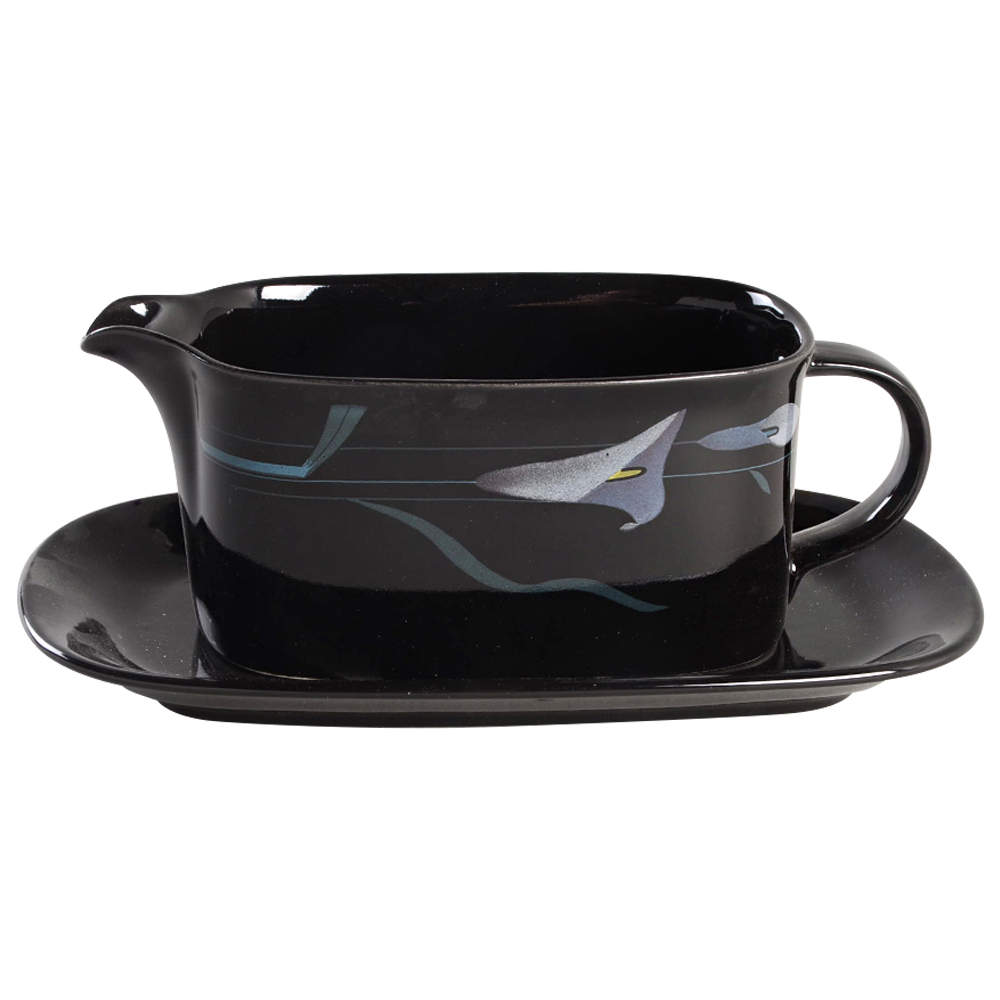 Opus Black Gravy Boat & Underplate (Relish/Butter) by Mikasa-1