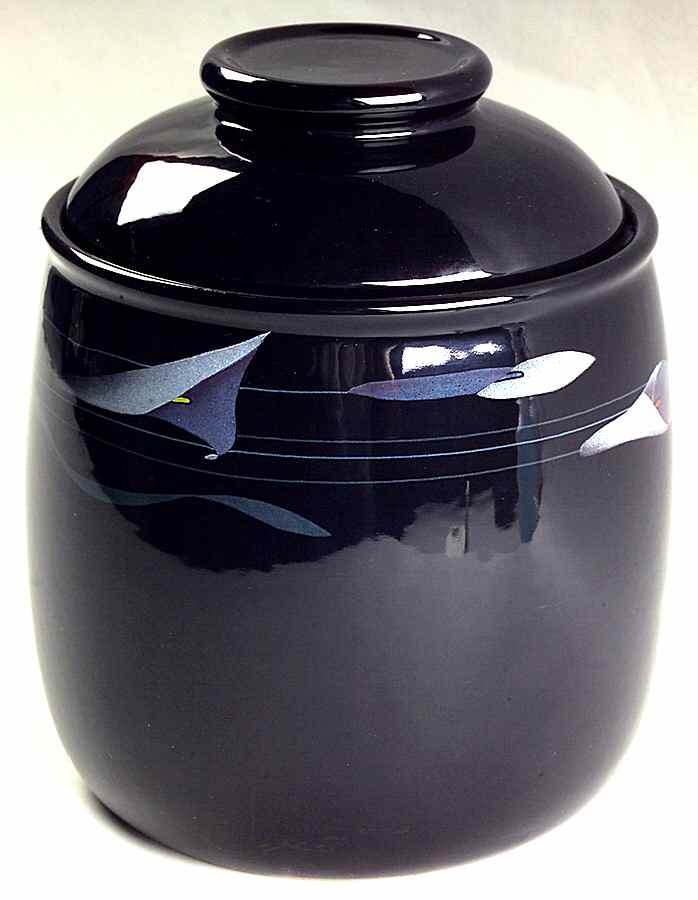 Opus Black Large Canister & Lid by Mikasa-1