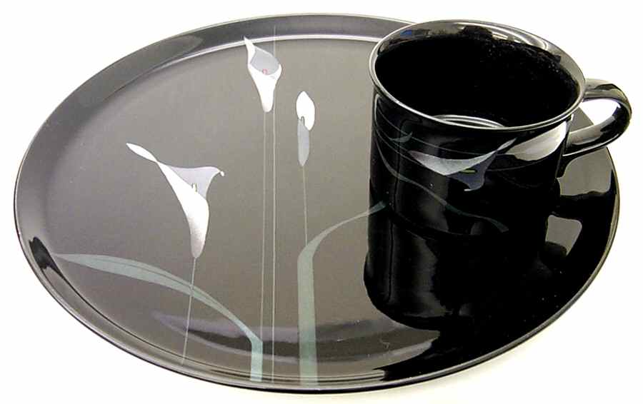 Opus Black Snack Plate & Cup Set by Mikasa-1